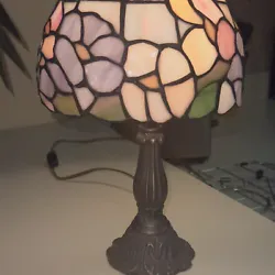 Vintage Stained Glass Floral Tiffany Style Desk Lamp Small.