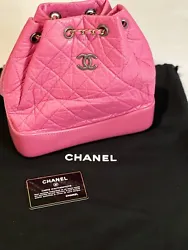 Chanel Gabrielle Medium Backpack Pink Quilted Leather Bag NEW.