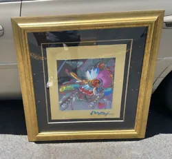 Peter Max Mixed Media Acrylic Painting SignedGood condition Ex art collection Oakland Park Florida Gallery stickers