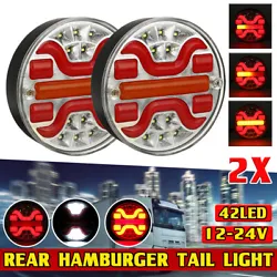 12-24V LED Hamburger Rear Tail Lights For Truck Lorry Van Caravan Bus Camper. 2x Hamburger Rear Tail Light. LED...