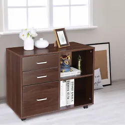 【3 Drawers Lateral File Cabinet with Fence of the top surface】 This file cabinet is full with 3 tier drawers. The...
