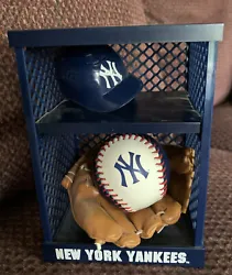 NY Yankees Rawlings Locker Set With Helmet, Glove & Rawlings Ball. This was my dads displayed in a smoke free home....