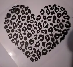 Leopard Print Heart Vinyl Decal.  5