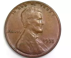 For sale is a 1955-P Lincoln wheat cent with a poor mans double die. You will receive the coin in the photos.