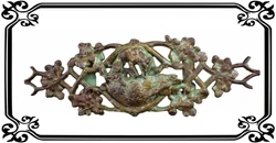 Beautiful French pediment made of green cast iron dating from the 19th century. The pediment depicts a hunting scene...