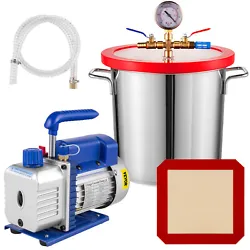 4 CFM Vacuum Pump + 3 Gallon Vacuum Chamber. The built-in cooling fan and formatted heat dissipation window design can...