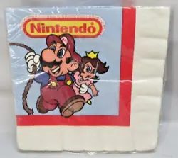 VTG SUPER MARIO BROS NAPKINS LARGE Birthday Party Supplies Nintendo NES