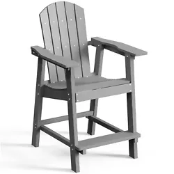 1 X Patio Adirondack Chair. Color: Gray.