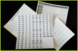Ce lot comprend les 4 planches vu sur la photo. Planche détiquettes de repérage et logos autocollant pour tableau...