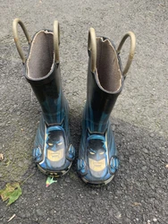 western chief batman rain boots size 9. Used. Has thin lining that needs to be hot glued or any other glue back to...