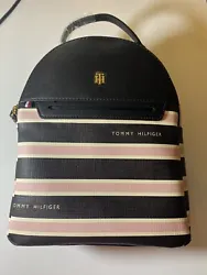 Tommy Hilfiger Striped Backpack Women Black & Pink NWT MSP $118.