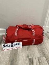 Supreme Duffle Bag Red SS18. Condition is Pre-owned. Shipped with USPS Priority Mail.