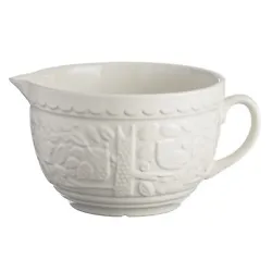 Made of ceramic Earthenware and finished with a durable cream-colored glaze, this prep bowl resists chipping, cracking...