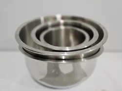 Vintage Stainless Bowl Mixing/Prep/Serve 4 piece Set
