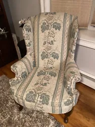 Vintage Broyhill Georgian Court Leg Wing Back Chair LOCAL PICK UP ONLY.