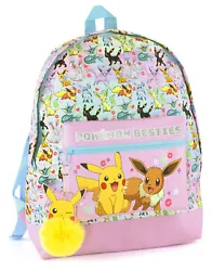 Collect your Pokemon in style with this Pokemon Pikachu Eevee Besties pink glitter backpack bag, perfect for any little...