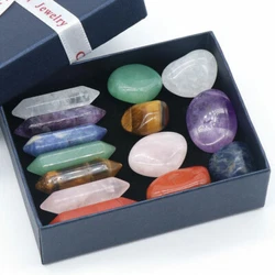 Quartz is a gemstone for the Crown Chakra. 14Pcs Chakra Hexagonal Column Energy Stone Combination Set. This natural...