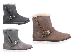 Shoe Material: Synthetic Material, Faux Fur. Manmade Fur Line on the Top. Zipper Closure Inner-side. Top Radius of...