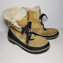 SOREL Womens Tan Tivoli II Size US 9 Faux Fur Winter Snow Boot NL2089-373.  These boots are in good used condition,...