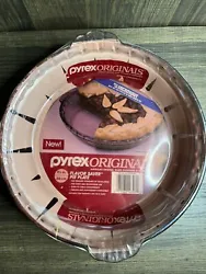 VTG PYREX #229 Cranberry Glass 9.5 Pie Dish Scalloped Edge *Original Packing.