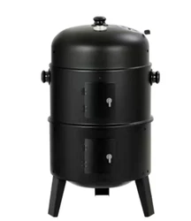 Vertical 16 in. Steel Charcoal Smoker, Heavy-Duty Round BBQ Grill for Outdoor Cooking in Black. Its designed to give...