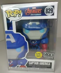 Funko Pop #829 Marvel Avengers Mech Strike Captain America GITD Exclusive & Case. Condition is 