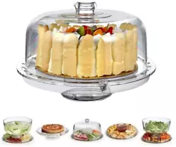 ★CAKE STAND: Pedestal cake Platter with Lid cover can be used for serving and keeping cake fresh. Acrylic Multi...
