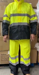 The 300D PU coated, high visibility rip stop oxford material provides extra durability. The Glowise rainwear series...