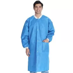 Weight 35Gsm. Material SMS. Disposable lab coats with 2 pockets are ideal for science projects at lab, painting,...