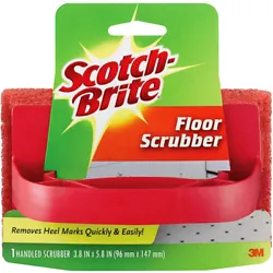 3M Scotch-Brite Floor Scrubber with Handle. Quantity: 1 Scrubber. Remove heel marks and wax build-up quickly and easily...