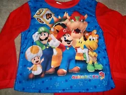 FEATURING MARIO / LUIGI / BOWSER / TOAD / KOOPA. BOYS 2 PIECE RED PAJAMA SET. MARIO PARTY 9. SUPER SOFT FLANNEL. 100%...