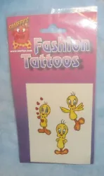 The Tweety bird set has 3 fashion temp tattoos, each approx 2