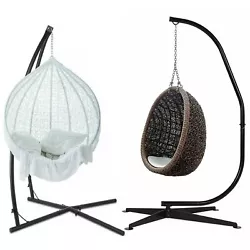   STURDY CONSTRUCTION: Hammock Chair Stand adopts a wide and cross base, which is combined with 4 Solid-steel legs....