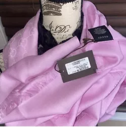 NEW GUCCI GG Guccissima Rose Pink Wool Silk Blend Wrap Monogram Shawl Scarf. Condition is New with tags. Shipped with...