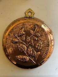 Vintage Copper Jello mold 9” Scarlet Flower Design. Condition is Used. Shipped with USPS Ground Advantage.