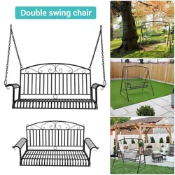Here is our Bent Armrest Double Swing Chair. What are you hesitating about?. Patio Porch Hanging Swing Chair Garden...