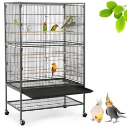 Convenient moving: Due to its extra large size, it may take a little effort to move this cage. However, our parrot cage...