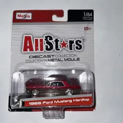Maisto All Stars Series 14 1965 Ford Mustang Hardtop Red & Gold Flame Decals. Sticker is coming up