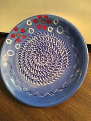 Ceramic Grater Plater by Smart Inventions - This adorable blue ceramic plate grates Garlic, Cheese, Chocolate & More.