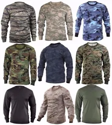 Rothco Military Tactical Long Sleeve. Camouflage T-Shirts. Tiger Stripe Camo - #66787. ACU Digital Camo - #6385. Sky...