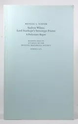 ANDREW WILSON: LORD STANHOPES STEREOTYPE PRINTER. Title : ANDREW WILSON: LORD STANHOPES STEREOTYPE PRINTER. Publication...
