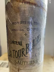 superbe flacon La tour Blanche Sauternes 1928.