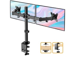 Dual Screen Monitor Desk Stand Bracket Adjustable Mount Tilt Swivel 17 21 24 27 32