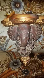 UNIQUE VINTAGE ELEPHANT SMALL WALL SHELF. Condition is 