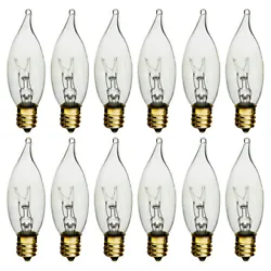25 Watt Clear Candelabra Light Bulbs. 12 Pc Clear Candelabra Light Bulbs. 12 Pc Clear Candelabra Light Blubs. 2500 hrs...