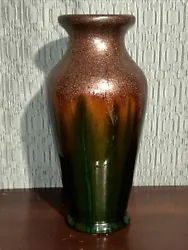 Glossy Large Glazed Vase Vibrant Colors Green Red Purple Orange 14