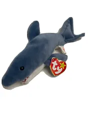 Beanie Baby 1996 Crunch The Shark. NO STAMP INSIDE TUSH TAG INDICATES LIMITED PRODUCTION, MADE PRIOR TO THE DAYS OF...