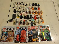 lot de 50 figurines lego star wars dark palpa pilotes storm boba bossk luke etc... avec accessoires ( pièces...