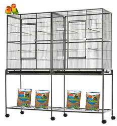 Cage can be separated by the divider. CAN BE USED AS ONE LARGE CAGE OR 2 SEPARATE LARGE CAGES (DIVIDER INCLUDED). WITH...