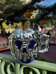 Disneyland Disney 100 Years Poison Apple Mug Metallic Purple NEW IN HAND.